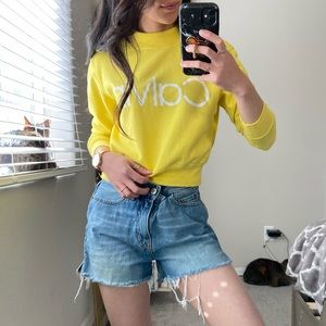 Calvin Klein Neon Yellow Crop Sweater